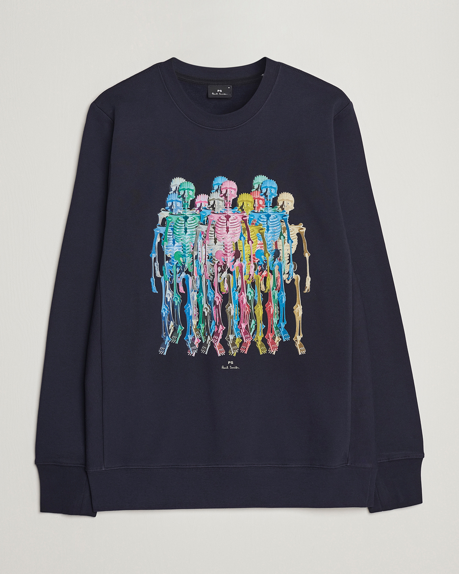 Mies | Puserot | PS Paul Smith | Organic Cotton Skeleton Sweatshirt Blue