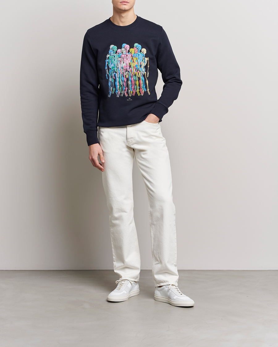 Mies | Puserot | PS Paul Smith | Organic Cotton Skeleton Sweatshirt Blue