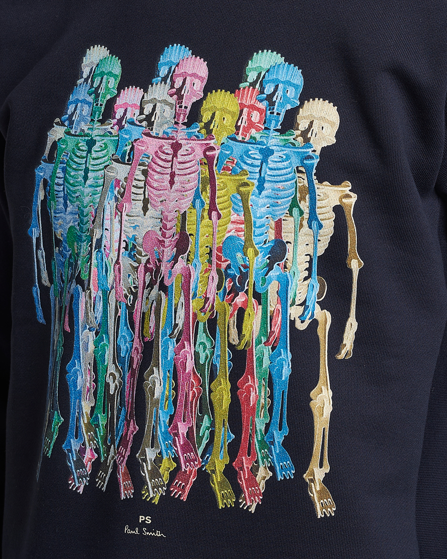 Mies | Puserot | PS Paul Smith | Organic Cotton Skeleton Sweatshirt Blue