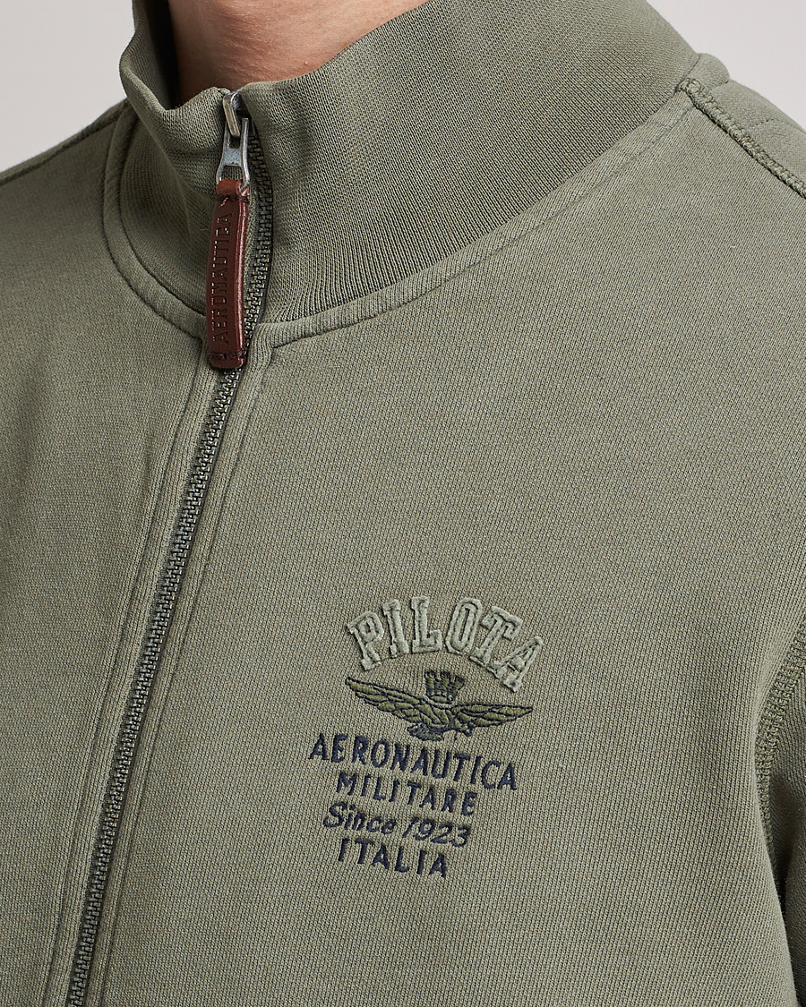 Mies | Puserot | Aeronautica Militare | Full Zip Sweater Green