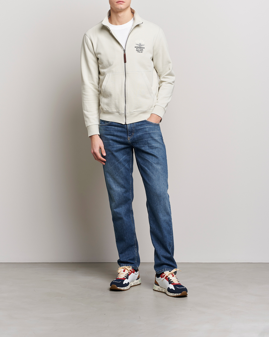 Mies | Puserot | Aeronautica Militare | Full Zip Sweater Ice