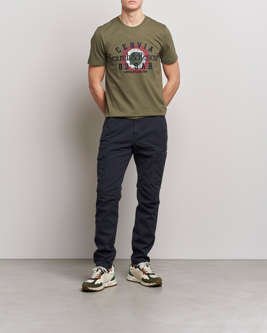 Mies | Housut | Aeronautica Militare | Stretch Cotton Pocket Pants Navy