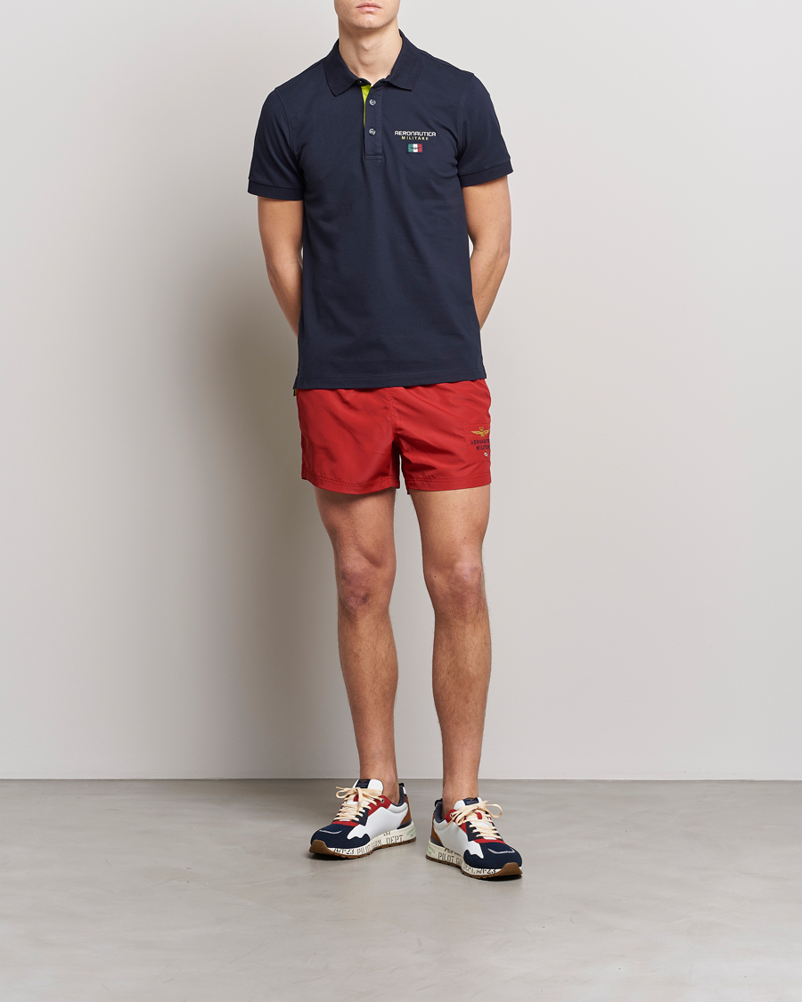 Mies | Pikeet | Aeronautica Militare | Stretch Cotton Polo Navy Blue