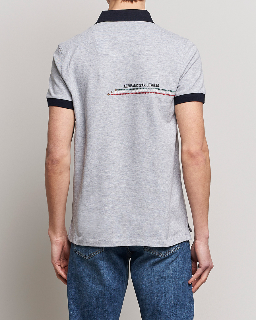 Mies | Pikeet | Aeronautica Militare | Contrast Collor Polo Melange Grey
