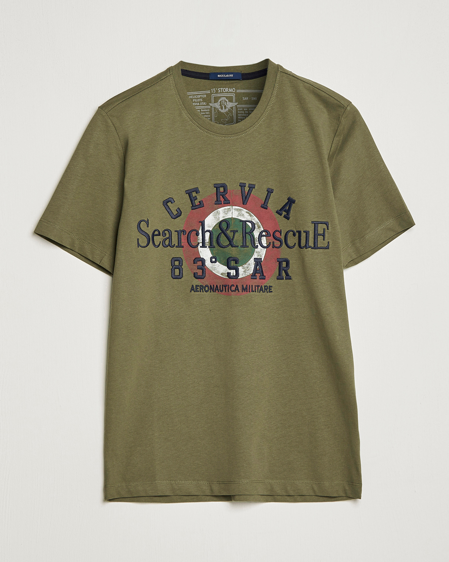 Mies | T-paidat | Aeronautica Militare | Cotton T-Shirt Green