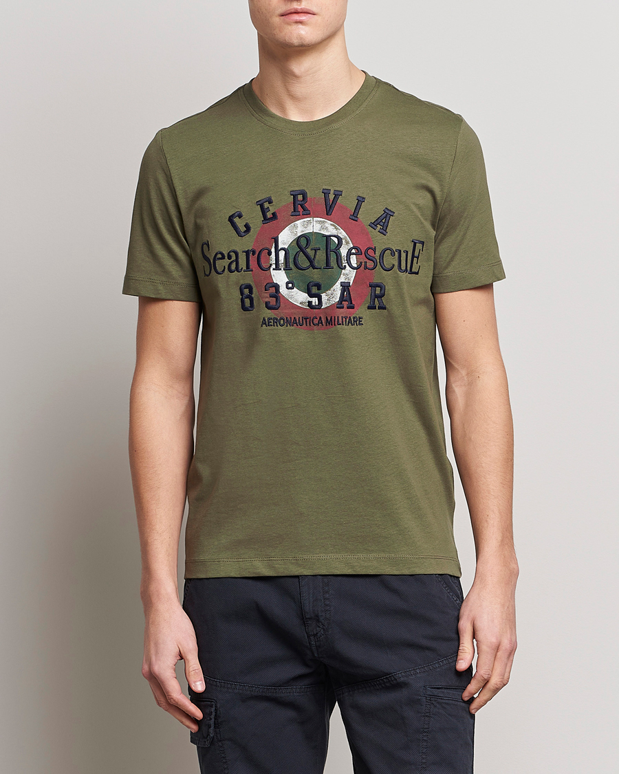 Mies | Lyhythihaiset t-paidat | Aeronautica Militare | Cotton T-Shirt Green