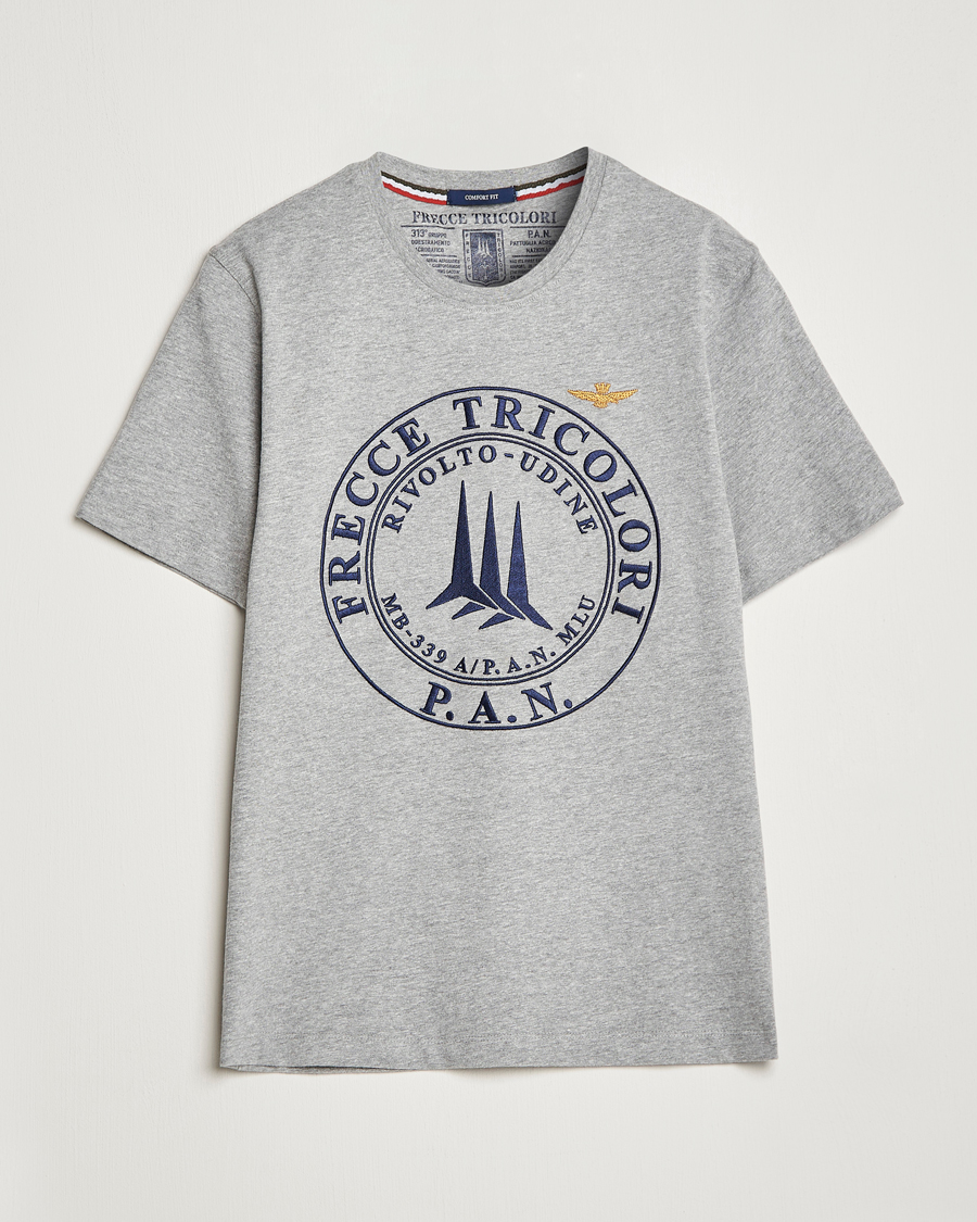 Mies | T-paidat | Aeronautica Militare | Tricolor T-Shirt Melange Grey