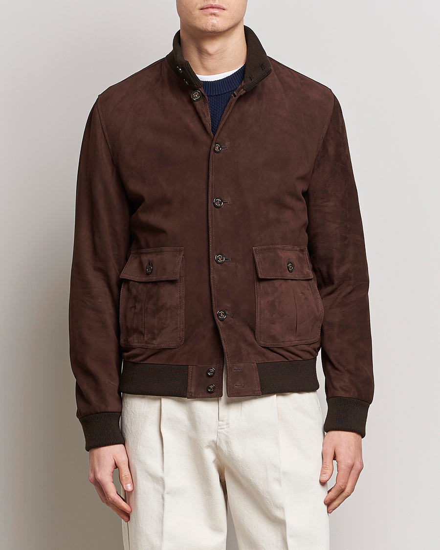 Mies | Takit | Valstar | Valstarino Suede Jacket Dark Brown