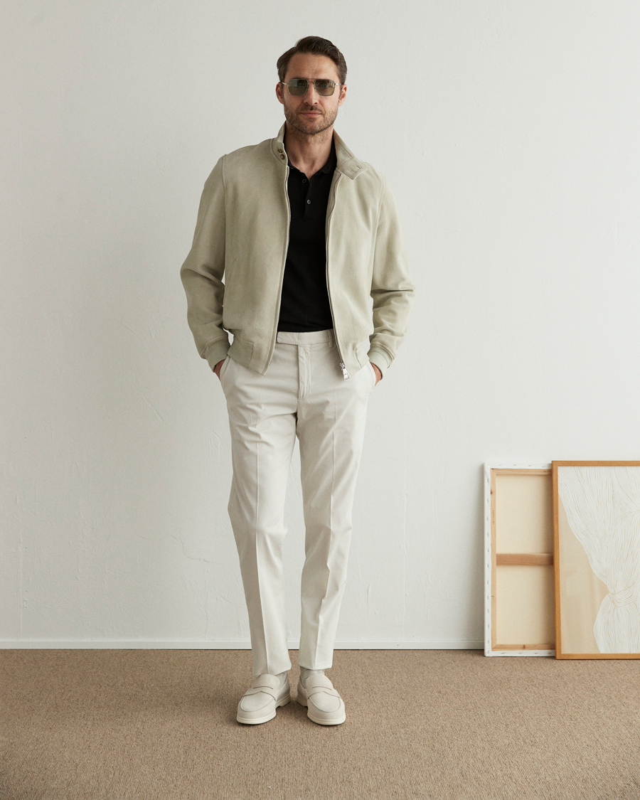 Mies | Takit | Valstar | Suede Zip Blouson Silver Grey