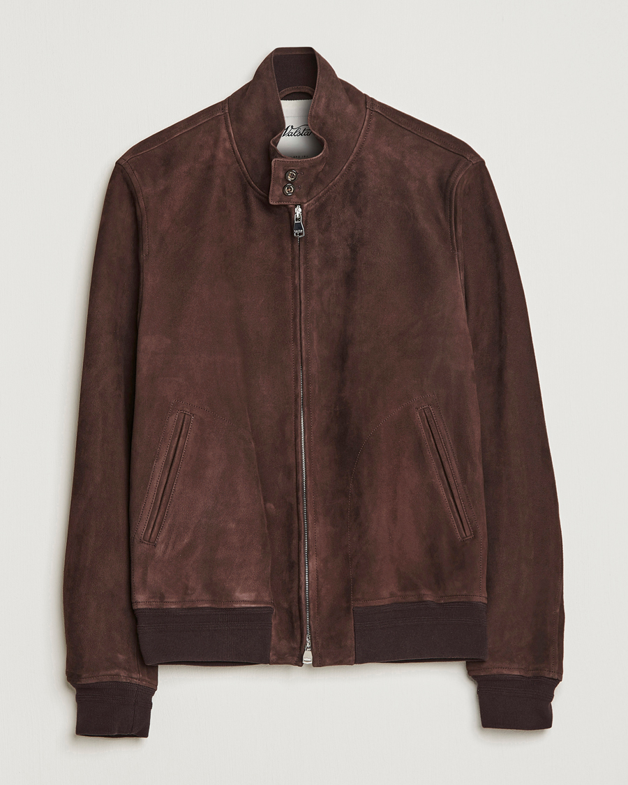 Mies | Takit | Valstar | Suede Zip Blouson Dark Brown