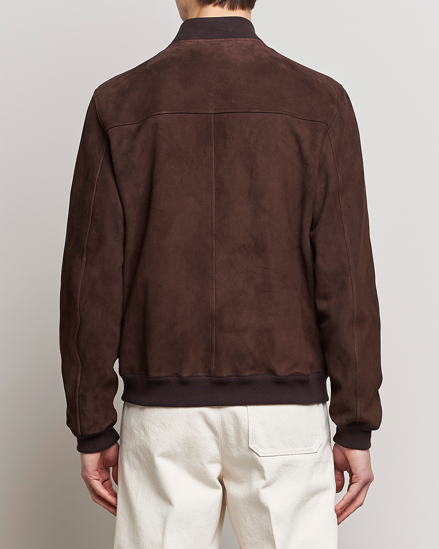 Mies | Takit | Valstar | Suede Bomber Jacket Dark Brown