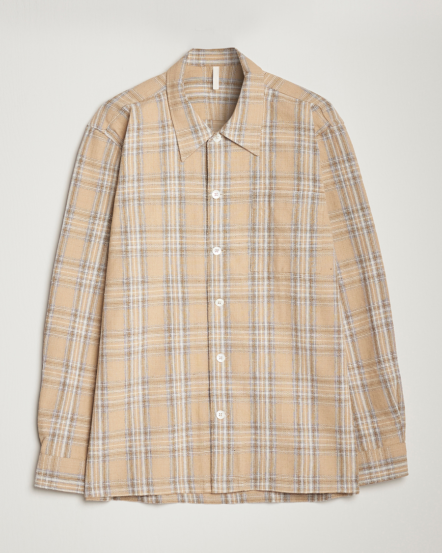 Mies | Kauluspaidat | Sunflower | Spacey Long Sleeve Shirt Khaki Check