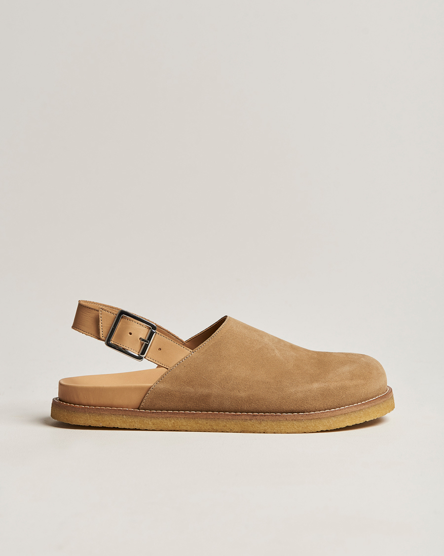 Mies | VINNY's Strapped Mule Sand Suede | VINNY's | Strapped Mule Sand Suede