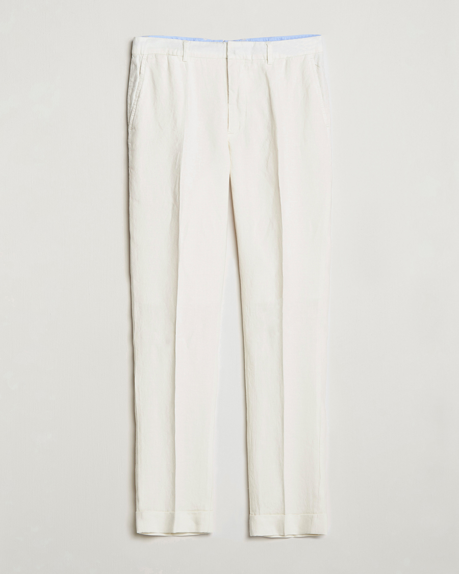 Mies | Housut | Polo Ralph Lauren | Linen Pleated Trousers Cream
