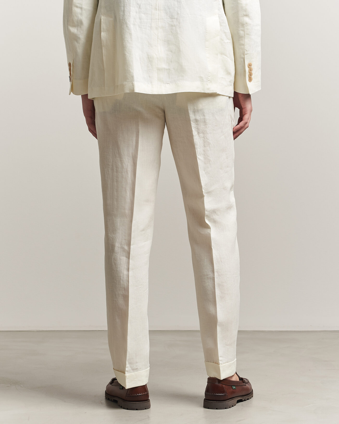 Mies | Housut | Polo Ralph Lauren | Linen Pleated Trousers Cream