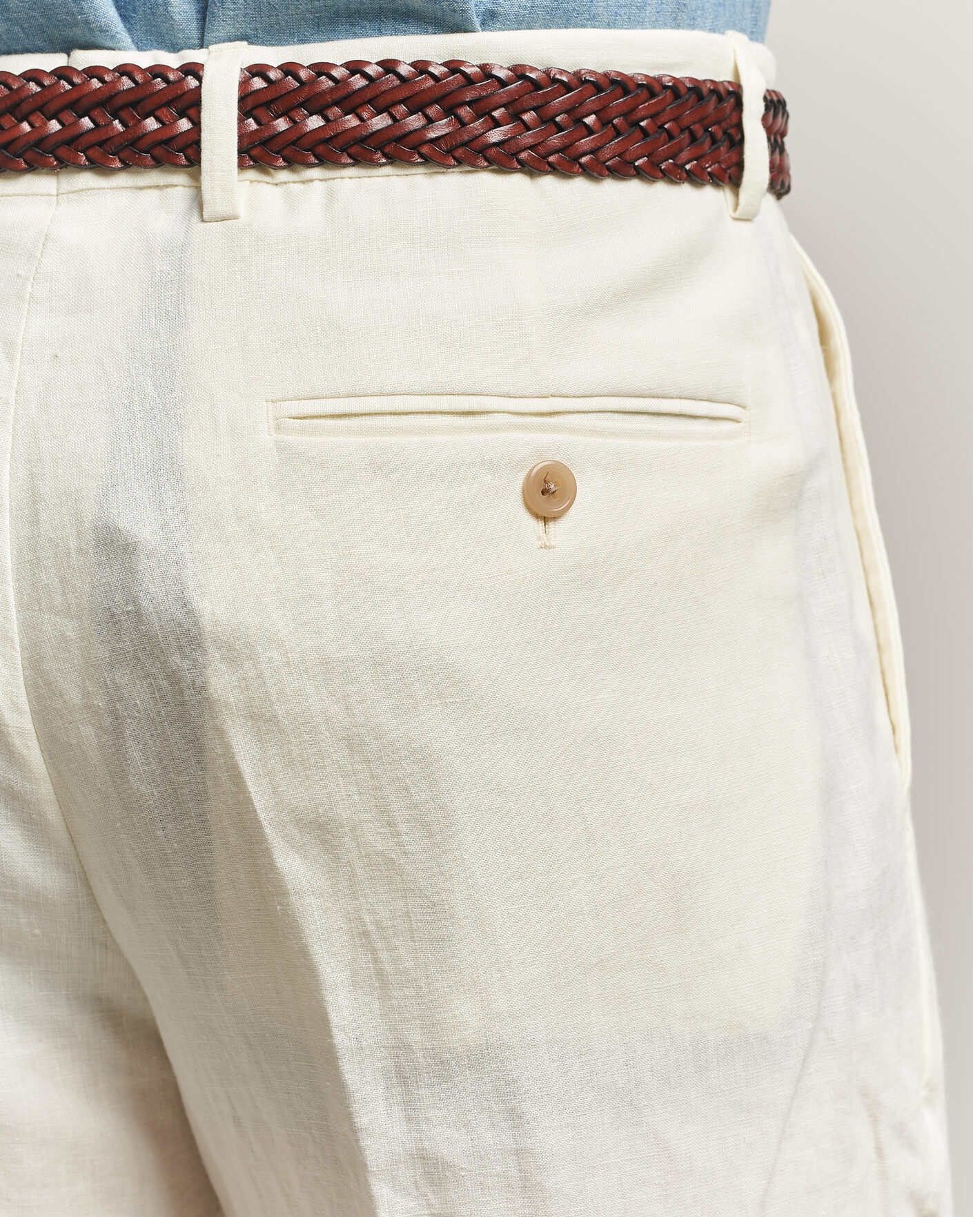 Mies | Housut | Polo Ralph Lauren | Linen Pleated Trousers Cream