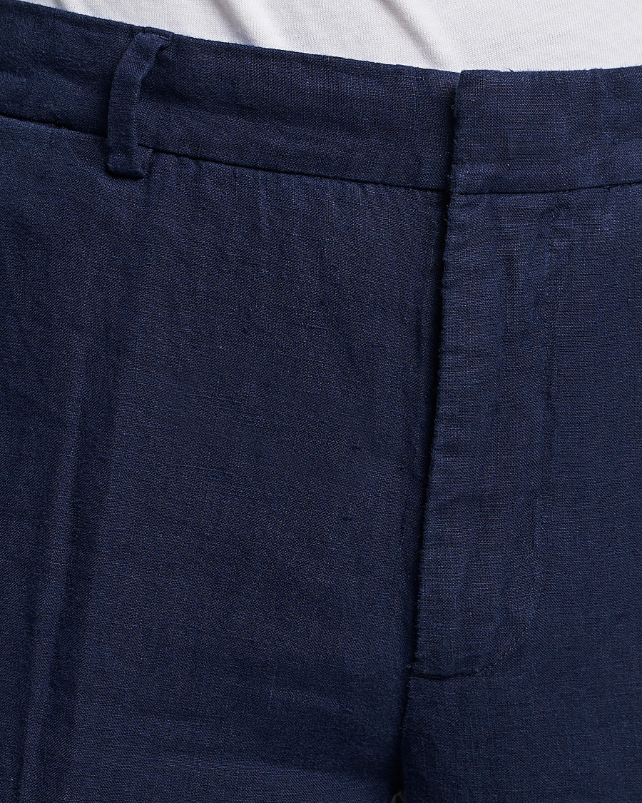 Mies | Housut | Polo Ralph Lauren | Linen Pleated Trousers Navy