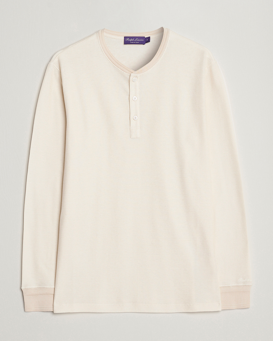 Mies | Puserot | Ralph Lauren Purple Label | Cotton/Silk Henley Cream