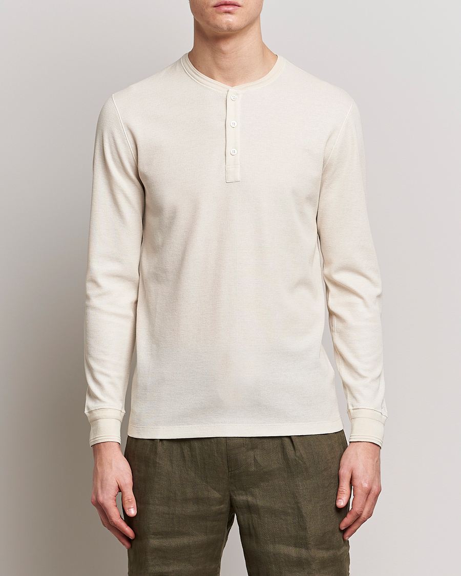 Mies | Puserot | Ralph Lauren Purple Label | Cotton/Silk Henley Cream