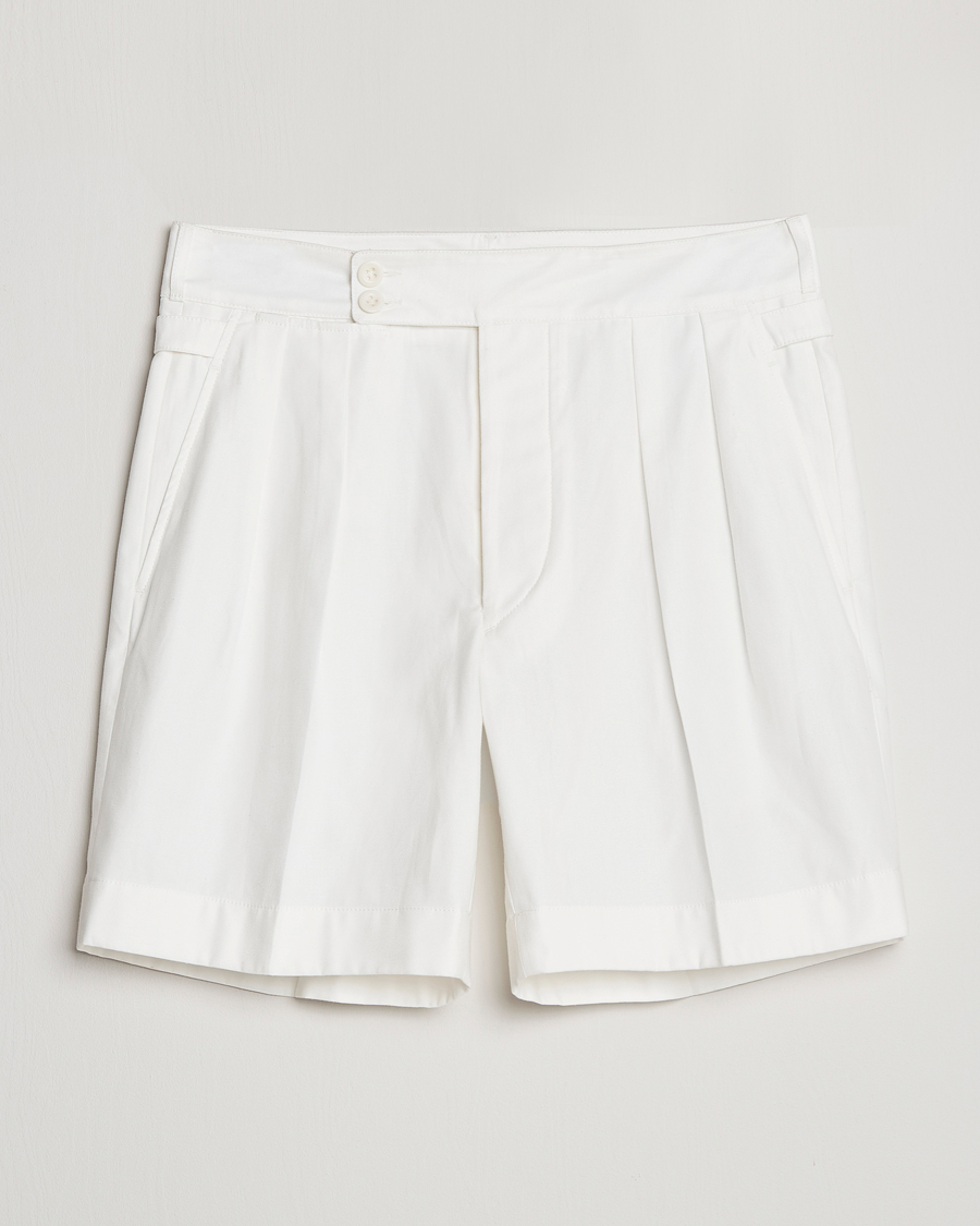 Mies | Shortsit | Ralph Lauren Purple Label | High Waist Linen Shorts Ivory