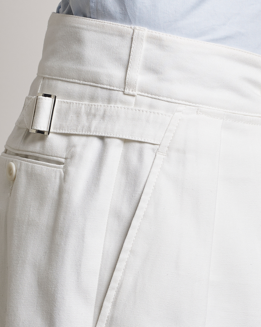 Mies | Shortsit | Ralph Lauren Purple Label | High Waist Linen Shorts Ivory