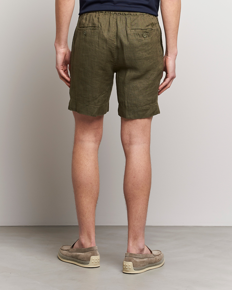 Mies | Shortsit | Ralph Lauren Purple Label | Rumpled Linen Shorts Olive