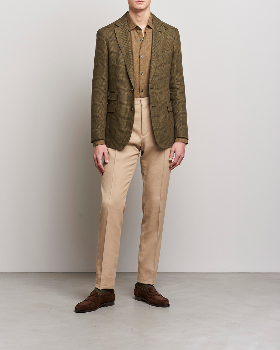 Mies | Takit | Ralph Lauren Purple Label | Herringbone Wool Jacket Sage Green
