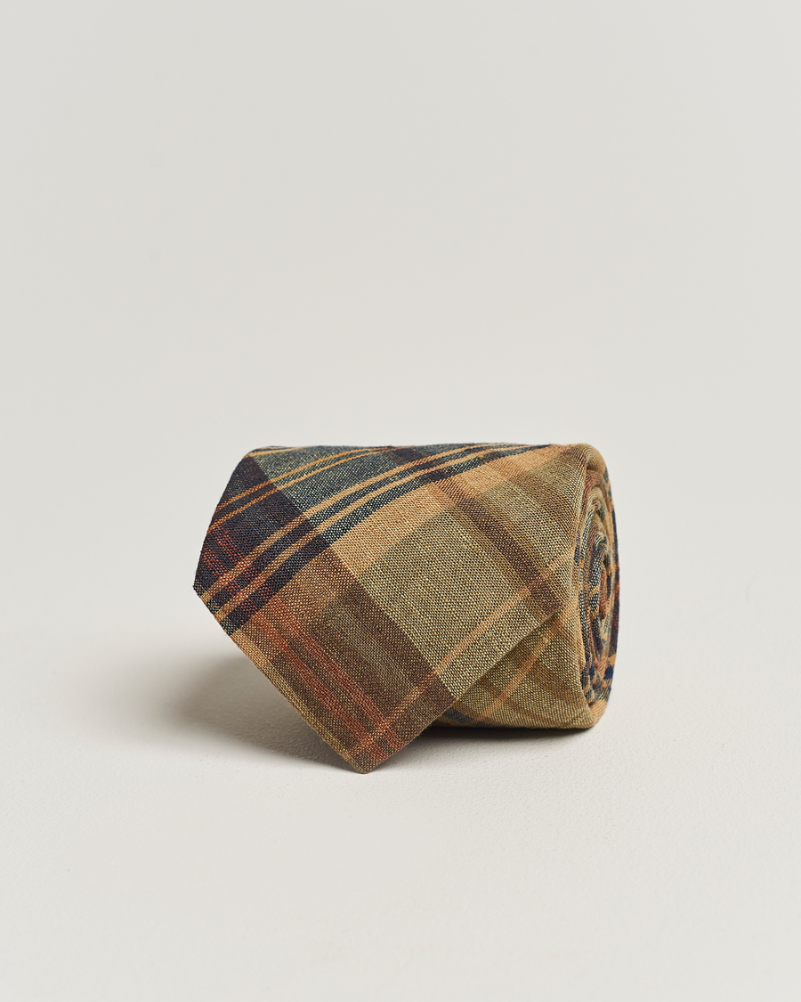 Mies | Ralph Lauren Purple Label Plaid LinenTie Khaki Multi | Ralph Lauren Purple Label | Plaid LinenTie Khaki Multi