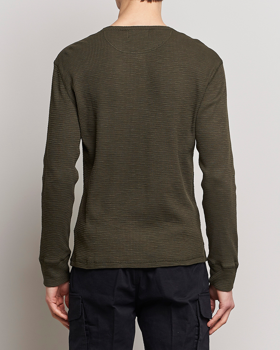 Mies | Puserot | RRL | Long Sleeve Henley Dark Green