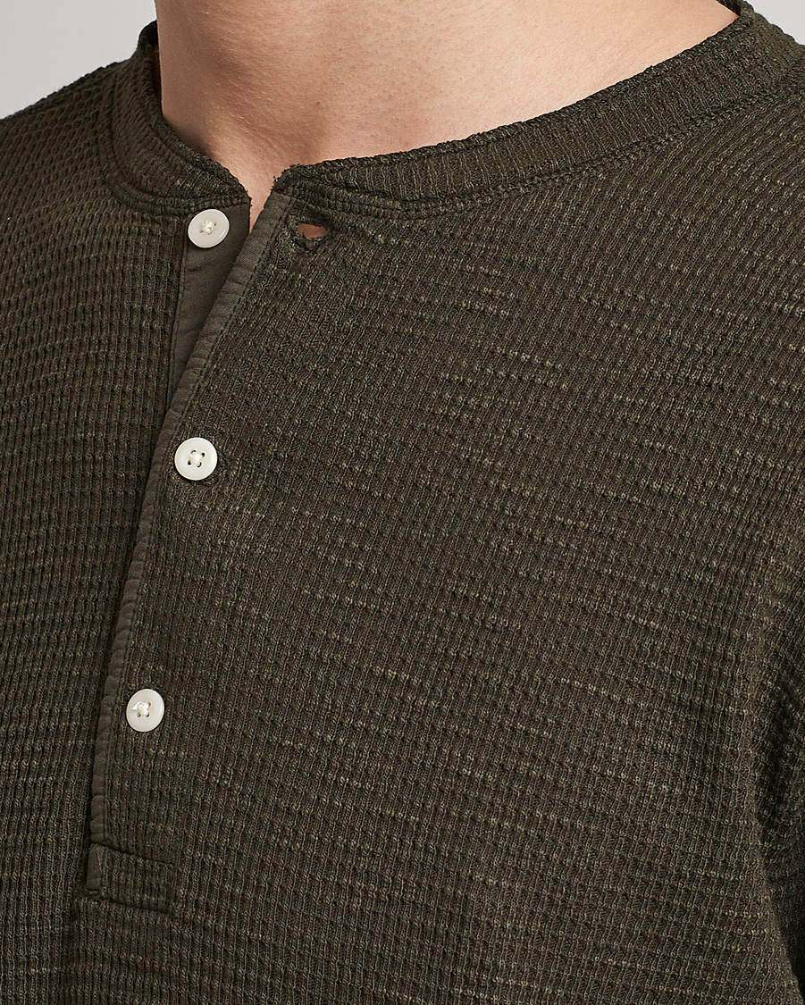 Mies | Puserot | RRL | Long Sleeve Henley Dark Green