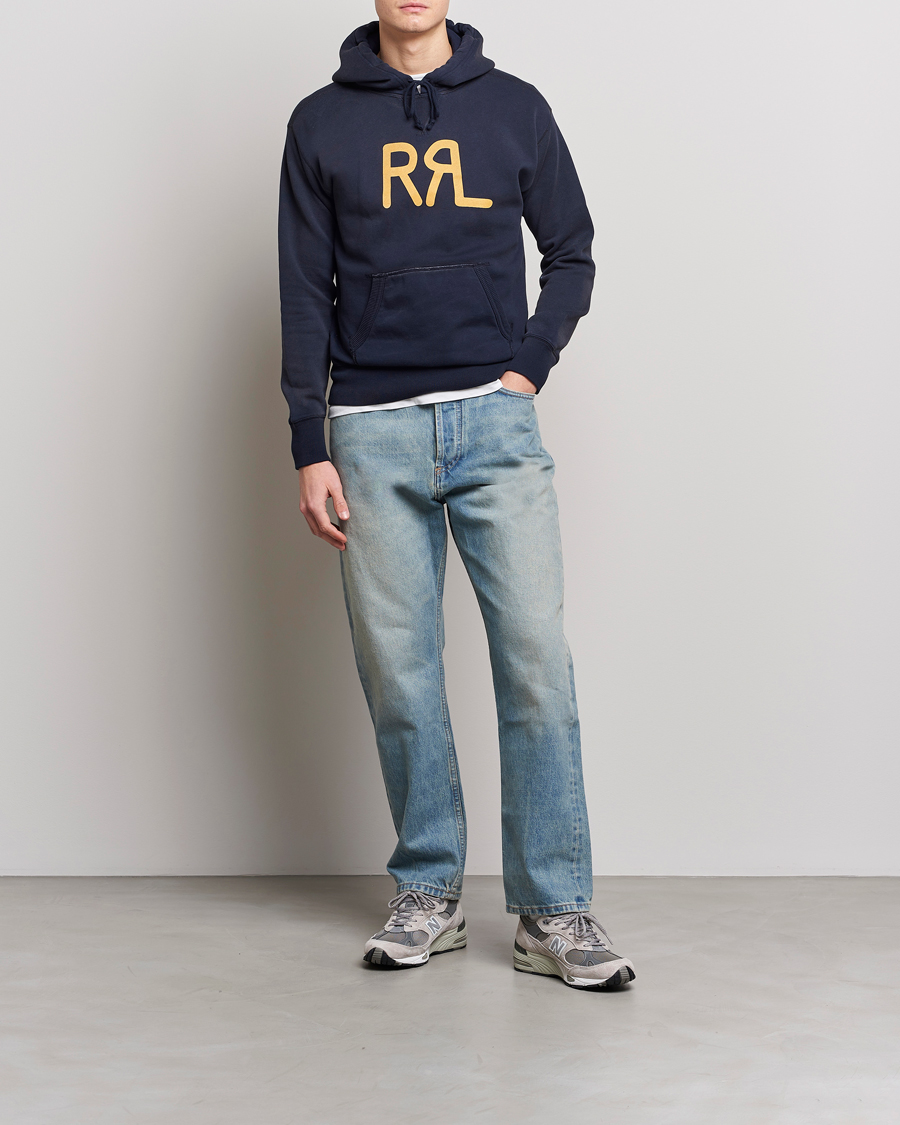 Mies | Puserot | RRL | Hooded Pullover Faded Navy