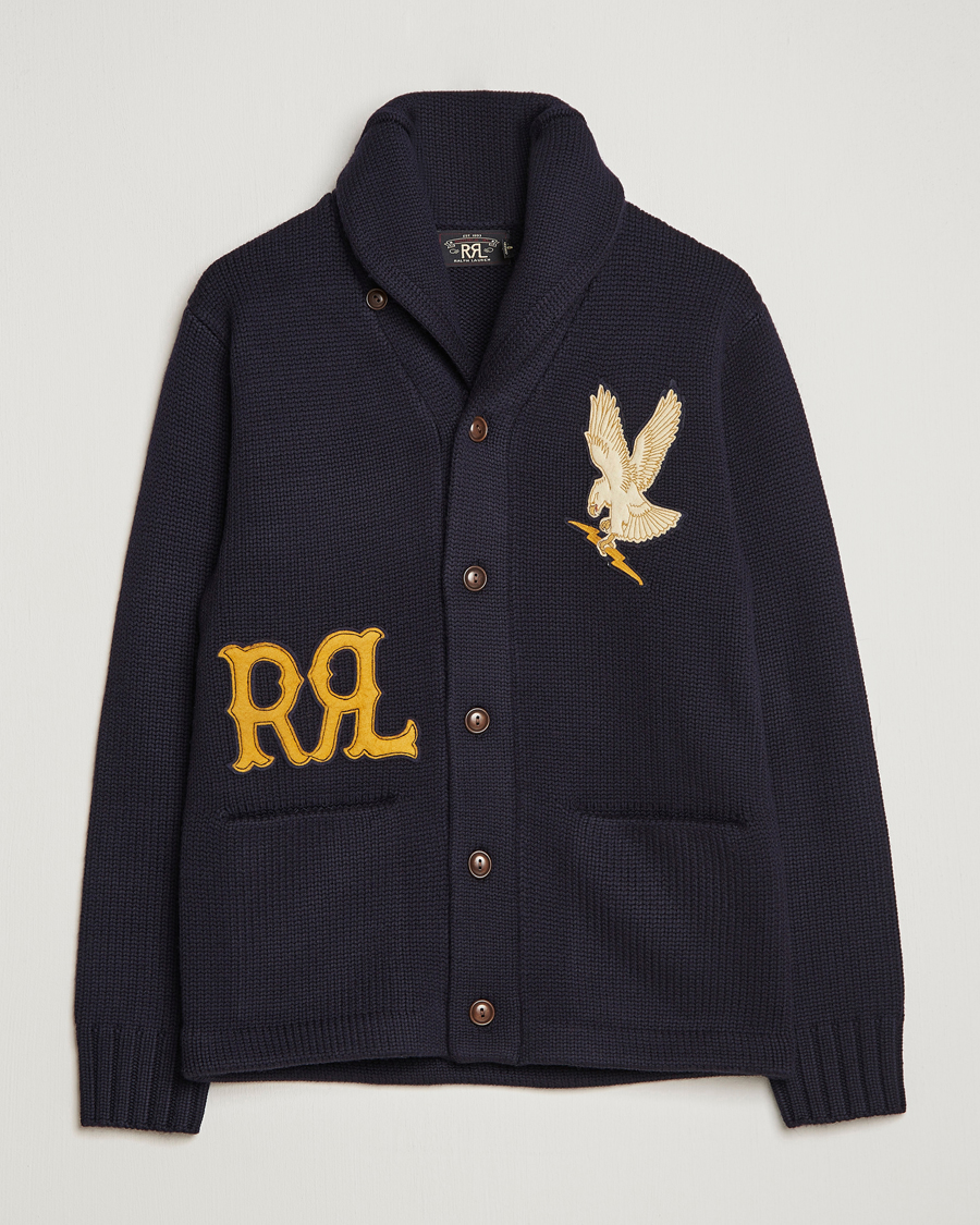 Mies | Puserot | RRL | Eagle Patch Shawl Cardigan Navy