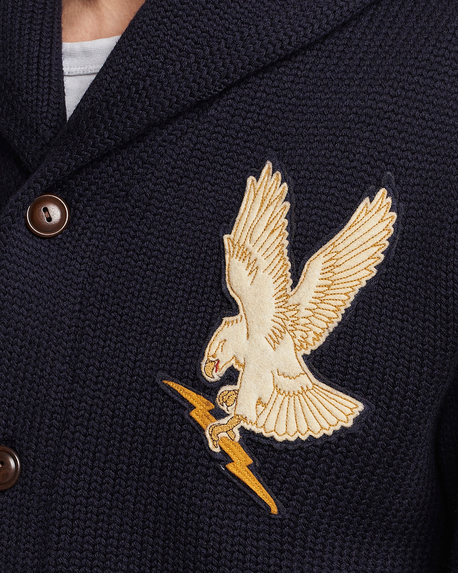 Mies | Puserot | RRL | Eagle Patch Shawl Cardigan Navy