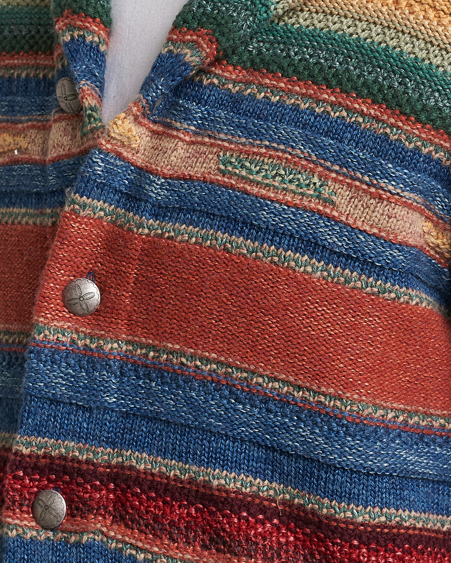 Mies | Puserot | RRL | Wool/Linen Blend Shawl Cardigan Red Multi