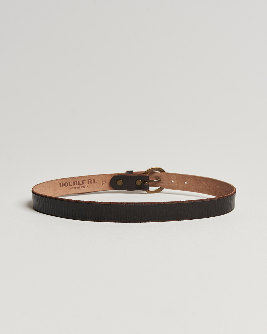 Mies | American Heritage | RRL | Terramce Tumbled Leather Belt Dark Brown