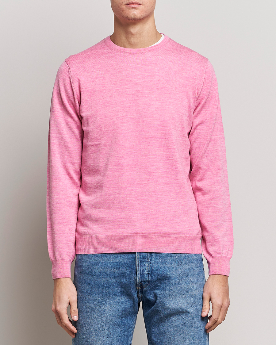 Mies | Puserot | Stenströms | Merino Crew Neck Pink