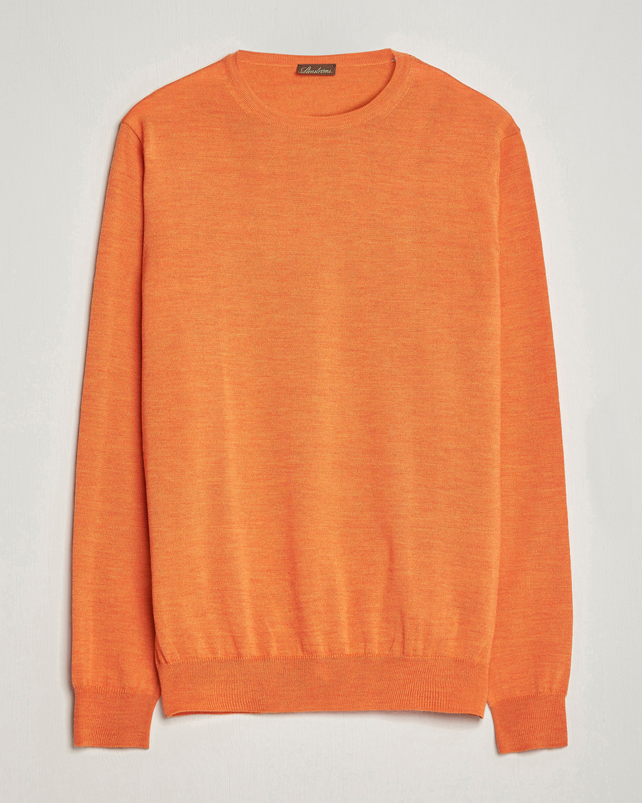 Mies | Puserot | Stenströms | Merino Crew Neck Orange