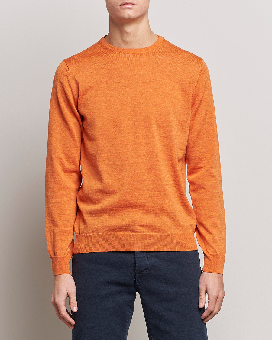 Mies | Puserot | Stenströms | Merino Crew Neck Orange