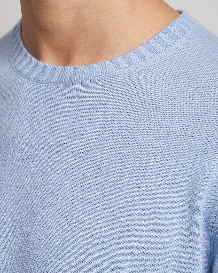 Mies | Puserot | Stenströms | Cashmere Crew Neck Light Blue