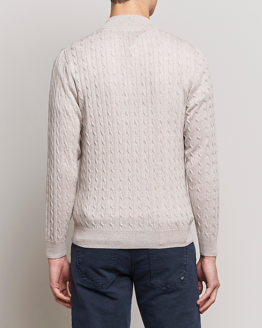 Mies | Puserot | Stenströms | Merino Cable Half Zip Beige