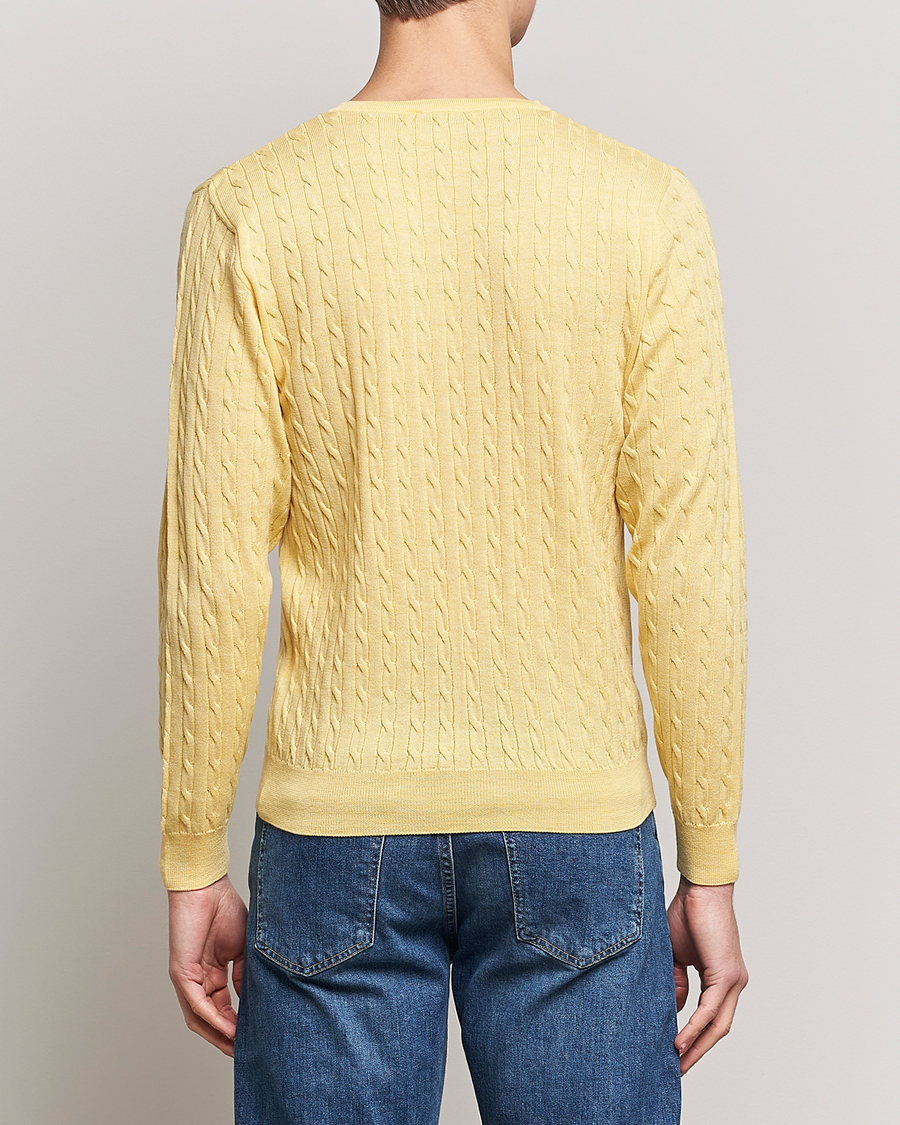Mies | Puserot | Stenströms | Merino Cable Crew Neck Yellow