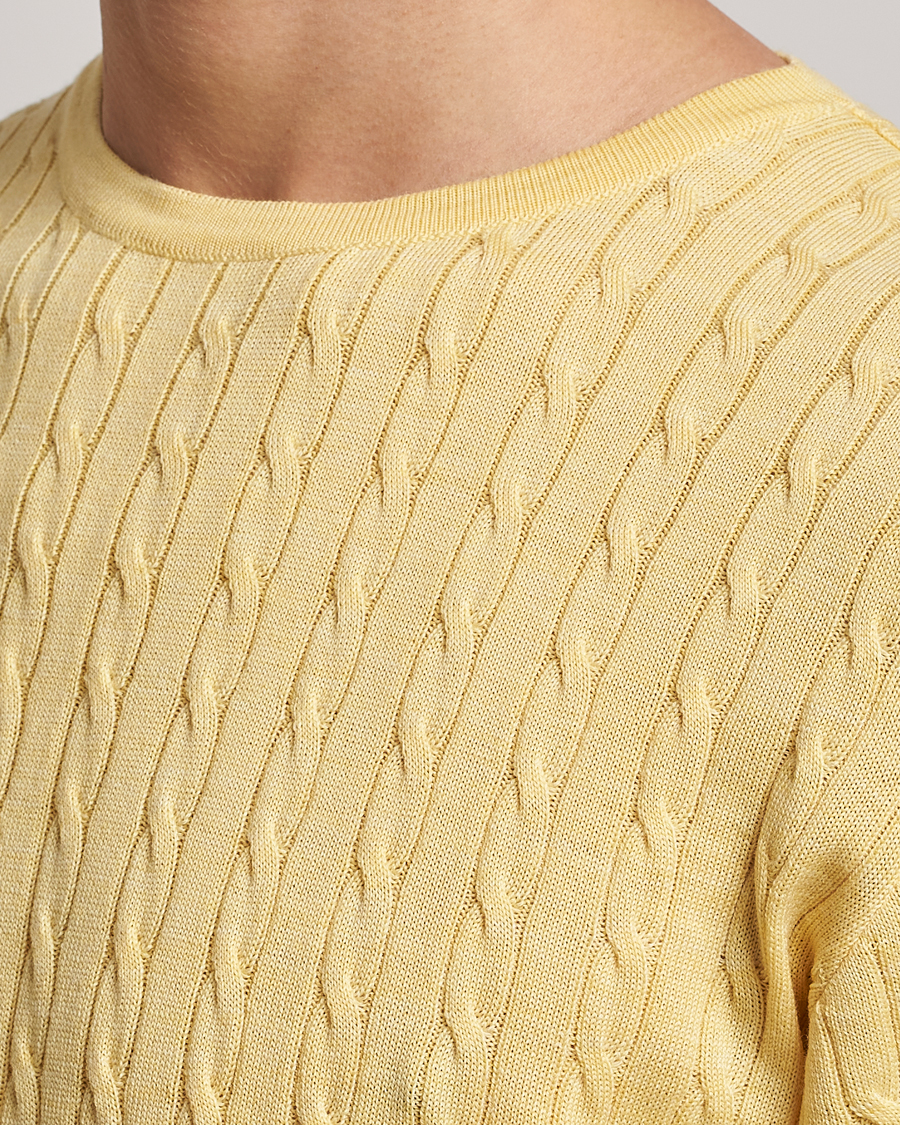 Mies | Puserot | Stenströms | Merino Cable Crew Neck Yellow