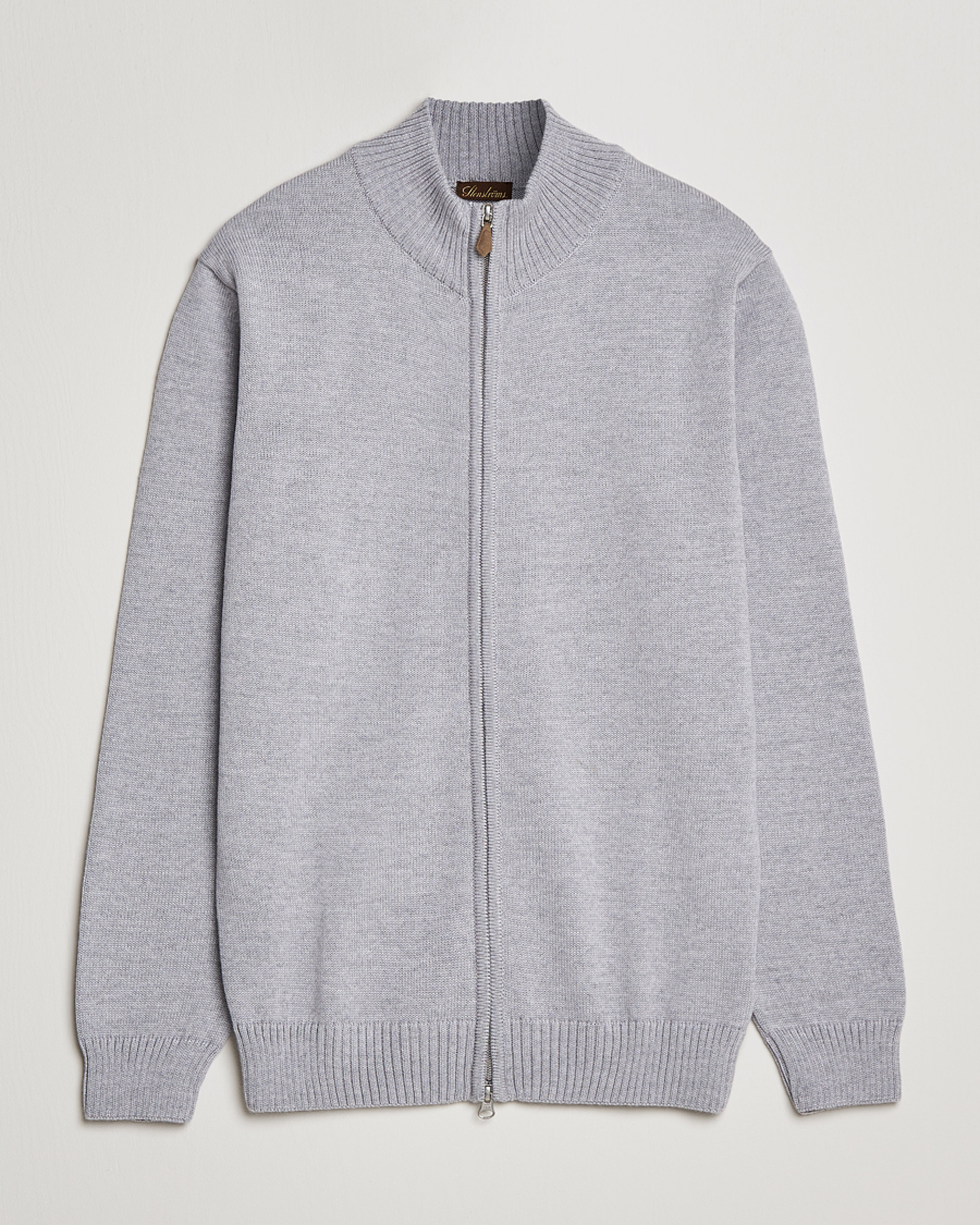 Mies | Puserot | Stenströms | Chunky Merino Full Zip Light Grey