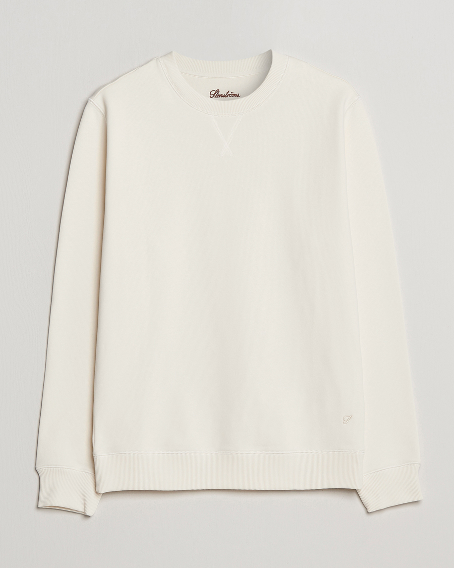 Mies | Puserot | Stenströms | Cotton Collage Crew Neck White