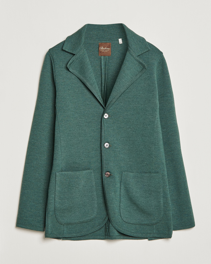 Mies | Pikkutakit | Stenströms | Knitted Merino Blazer Green