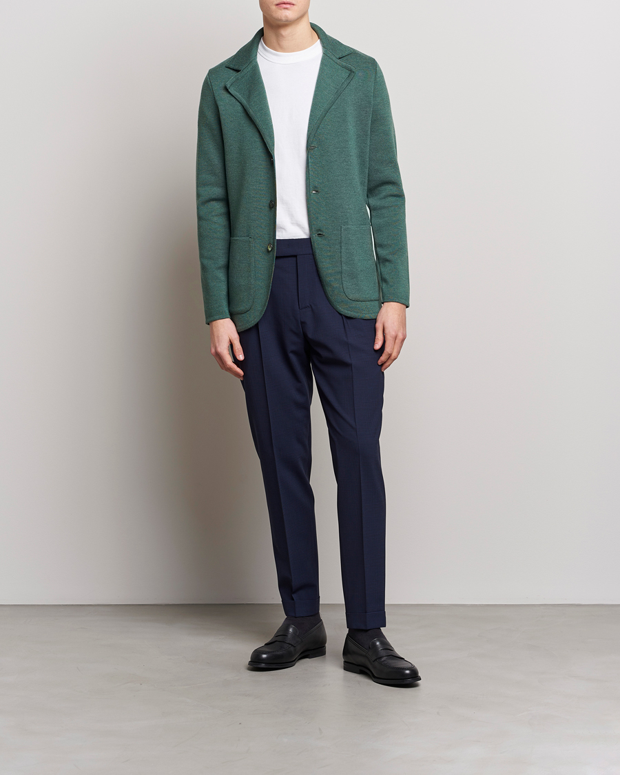 Mies | Pikkutakit | Stenströms | Knitted Merino Blazer Green
