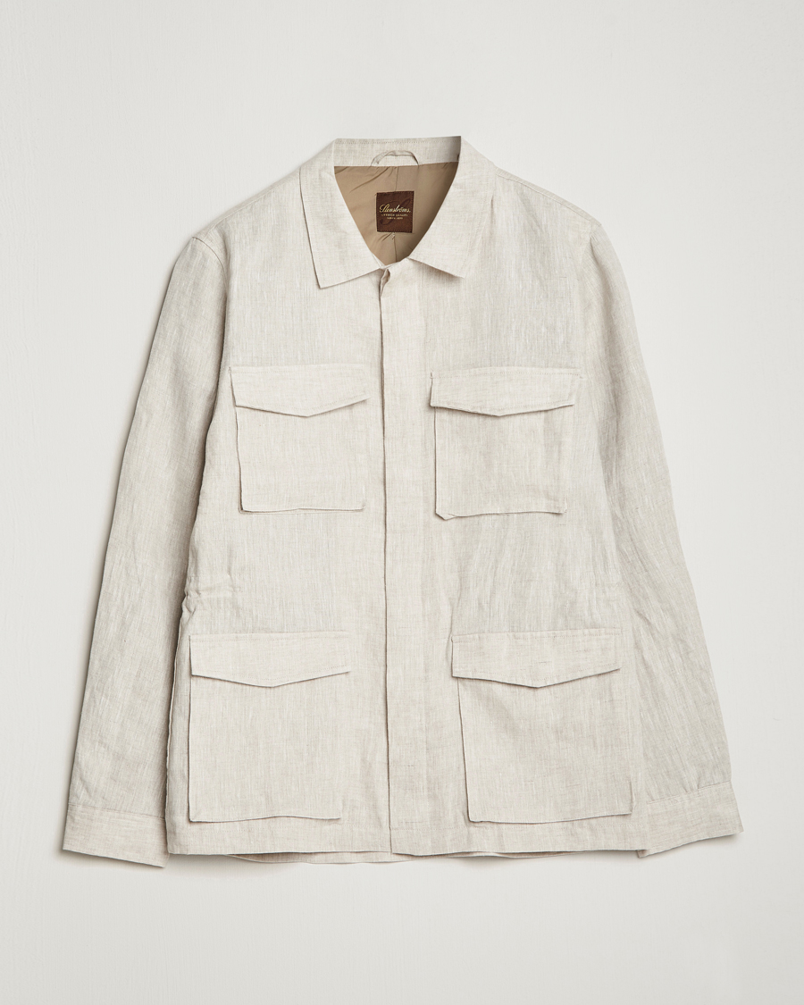 Mies | Takit | Stenströms | Linen Field Jacket Beige