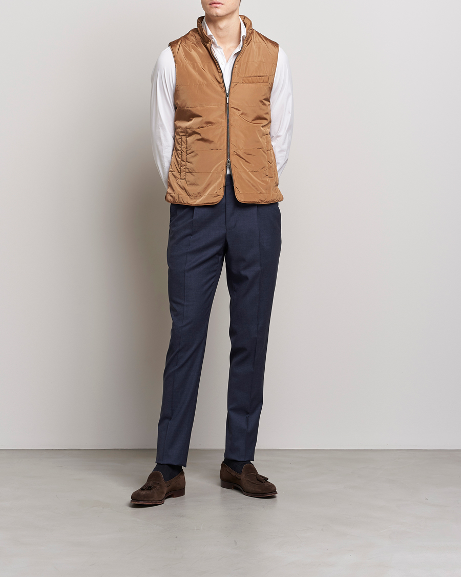 Mies | Ulkoliivit | Stenströms | Padded Nylon Vest Brown