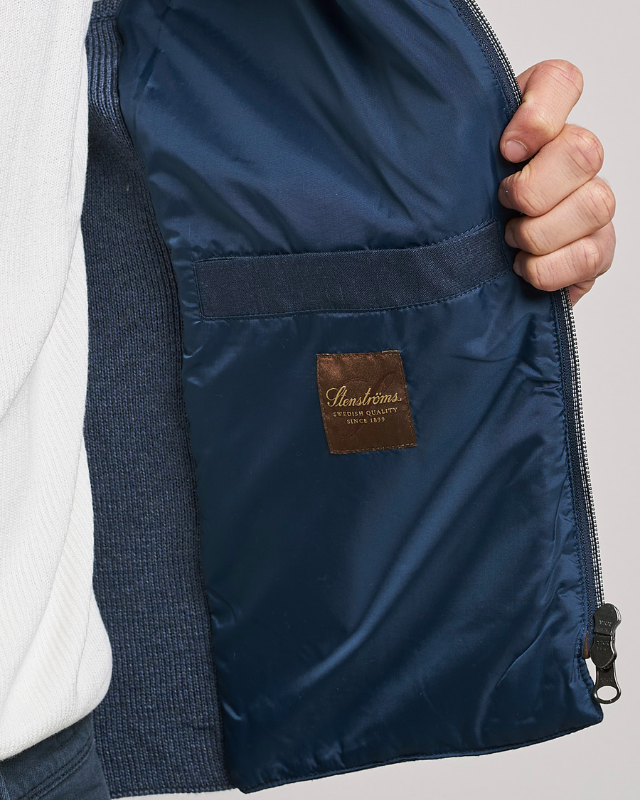 Mies | Ulkoliivit | Stenströms | Hybrid Linen/Merino Vest Blue
