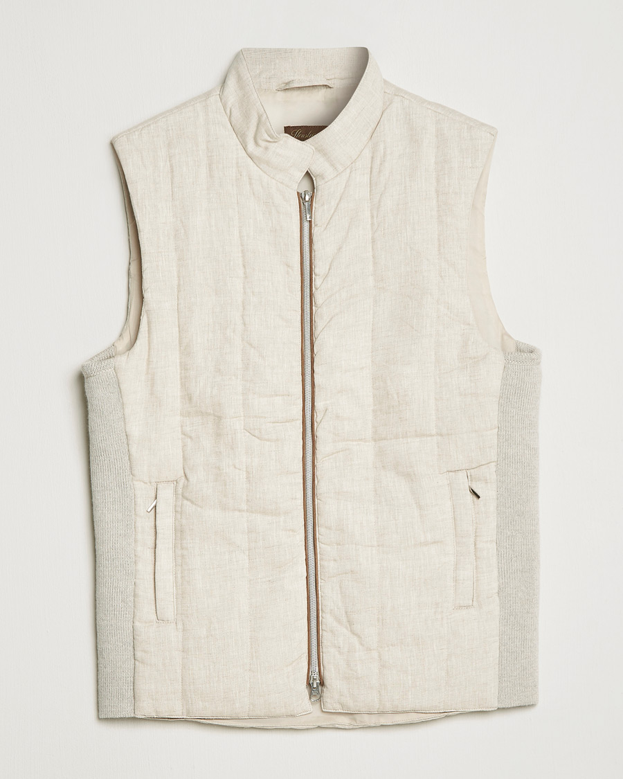 Mies | Ulkoliivit | Stenströms | Hybrid Linen/Merino Vest Beige